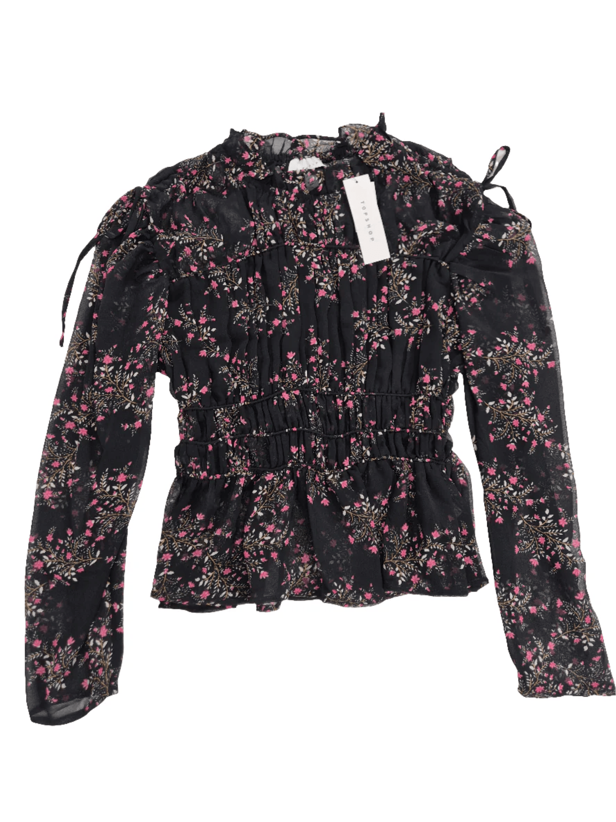 TOPSHOP Naiste must lilledega kroogitud pluus