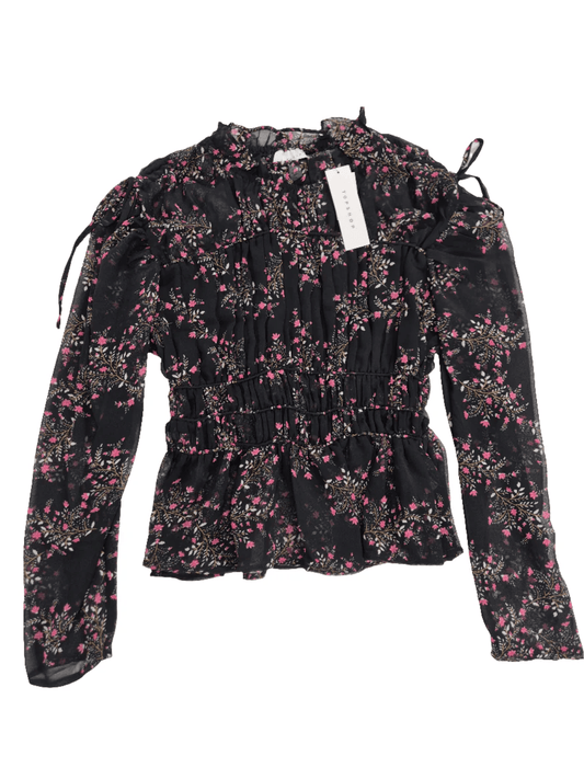 TOPSHOP Naiste must lilledega kroogitud pluus