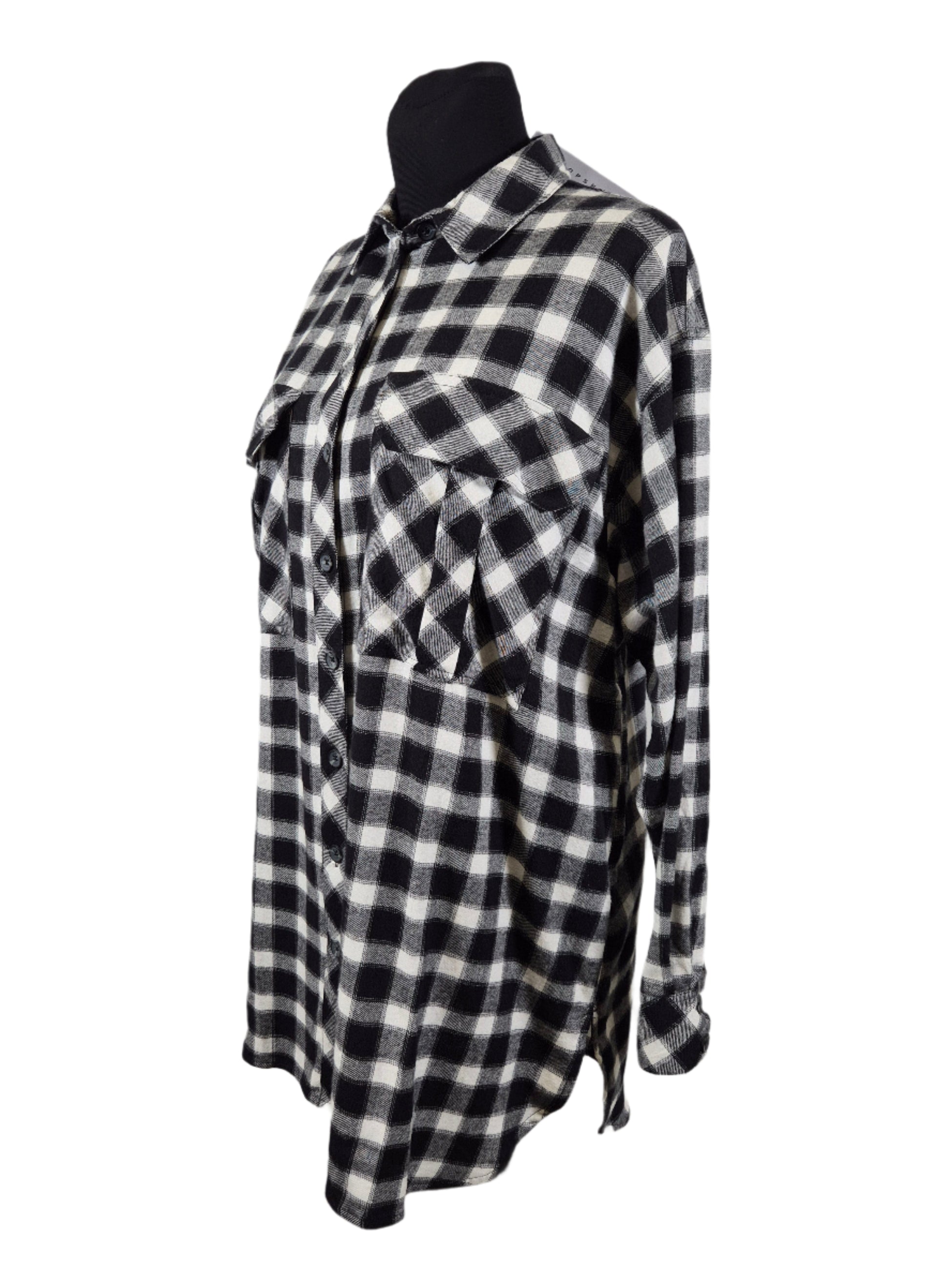 TOPSHOP Naiste pikk ruuduline pluus